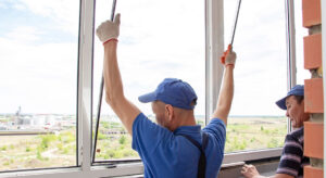 homem instalando vidro em janela de residência